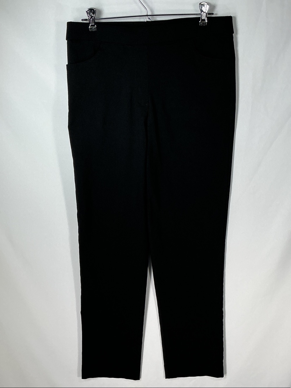 Alfred Dunner Black Slim Straight Ponte Trousers Size 8 Workwear Dress Pants